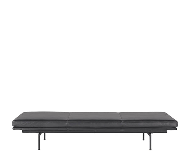 Muuto Outline Daybed - Sort Refine Læder - Sort