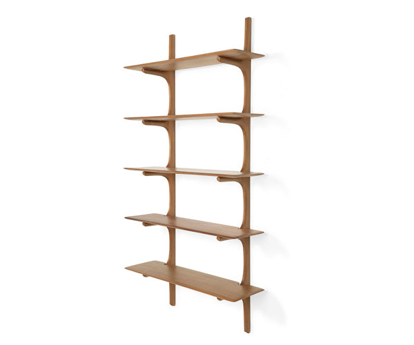 Ethnicraft PI Wall Shelf - 5 Hylder - Mahogany