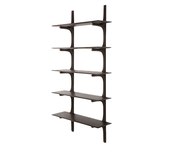 Ethnicraft PI Wall Shelf - 5 Hylder - Mahogany Dark Brown