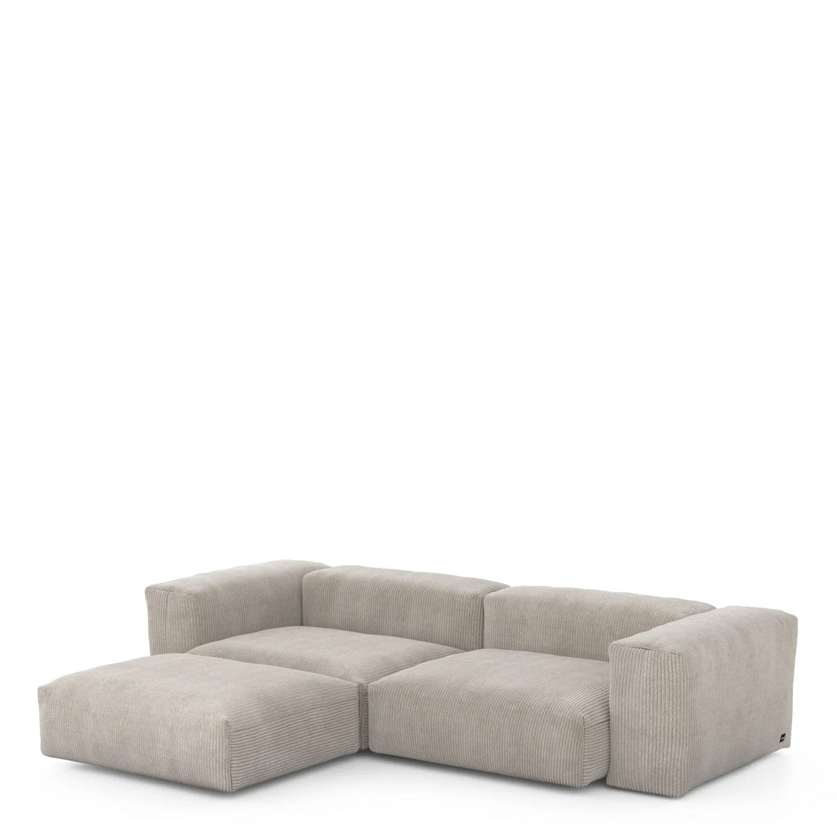 Vetsak Three Module Chaise Sofa - 272x199cm - Cord Velours Platinum