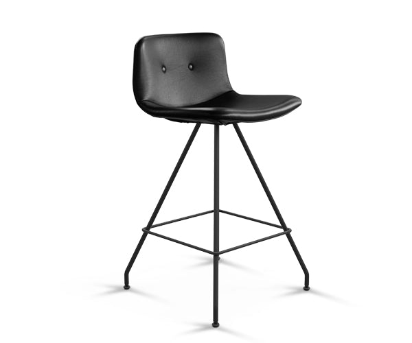 Bent Hansen Primum Bar Stool - Sort Adrian Læder - Sort Stel- H:65