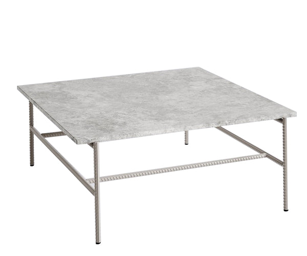 Hay Rebar Sofabord 80x84 cm. - Fossil Grey Marmor