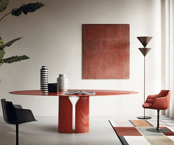 MDF Italia NVL Table - Gloss Red Oval 250