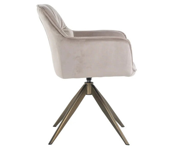 Richmond Interiors Aline spisestol - m/drej - quartz 903 khaki