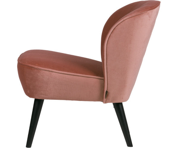 Sara loungestol - velvet old pink