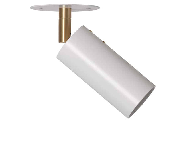 Rubn Joey Spot with Plate - Small - H16.5cm - White-Brass