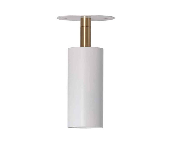 Rubn Joey Spot with Plate - Small - H16.5cm - White-Brass