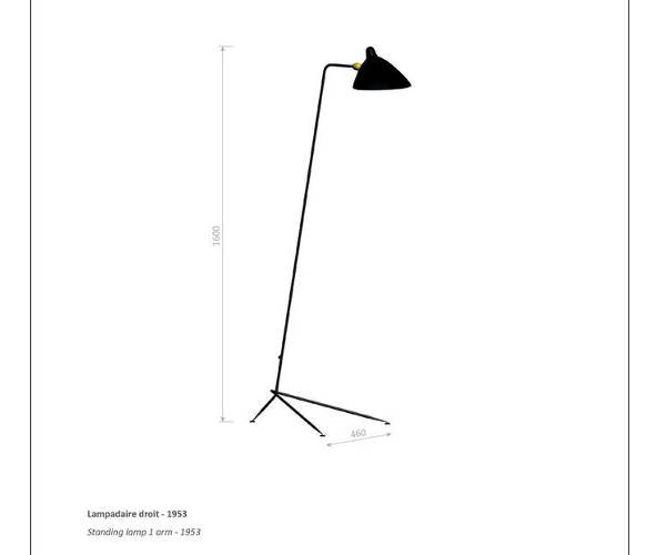 Serge Mouille Standing Lamp 3 Rotating Arms - LD