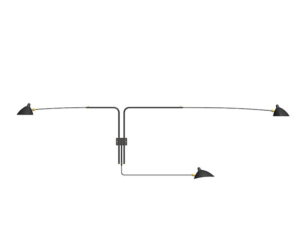 Serge Mouille væglampe med 3 arme