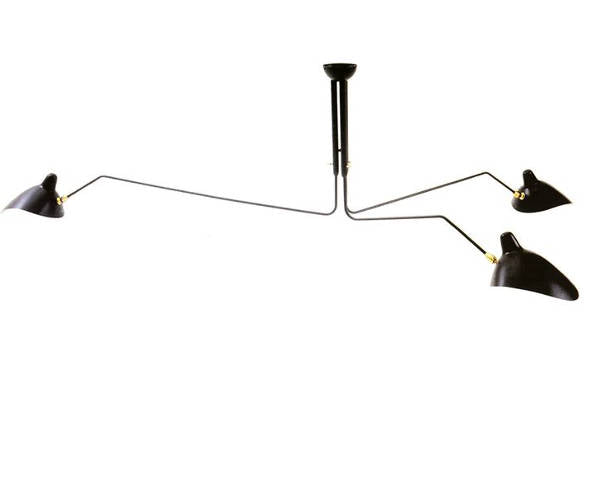 Serge Mouille Ceiling Lamp 3 Rotating Arms - P3B