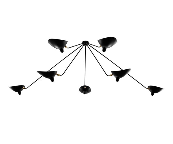 Serge Mouille Ceiling Lamp 7 Spider