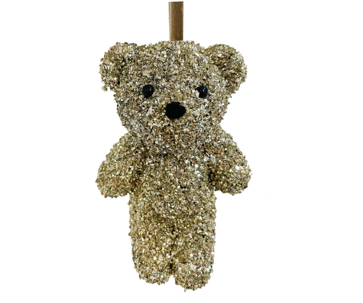 Shishi bjørn med glitter - sølv - 12 cm