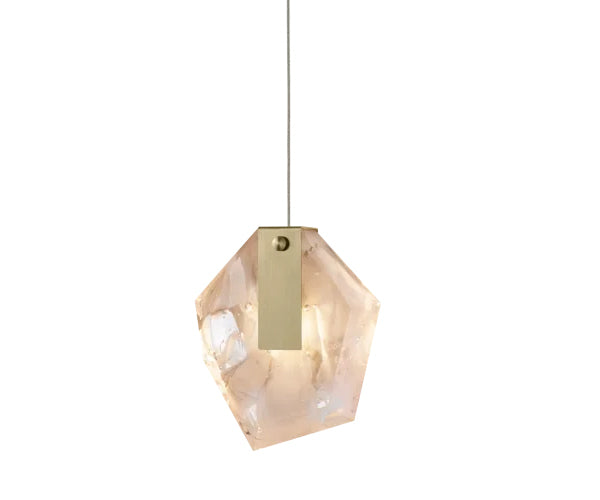 Bomma Fragments Pendant - Short White / Brushed Gold