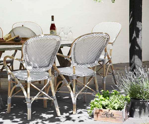 Sika Design Sofie Exterior Caféstol - White - Cappuchino Dot