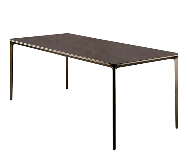 Sovet Italia Slim Table - 240x100 - Gaudi Stone Ceramic - Messing