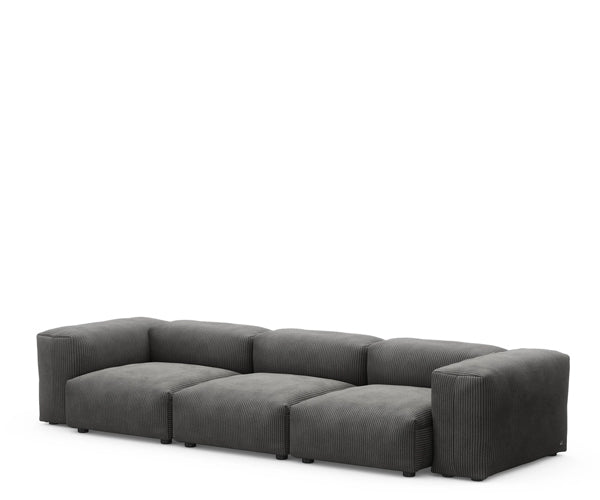 Vetsak Sofa - 314x115.5cm. - Cord Velours Dark Grey