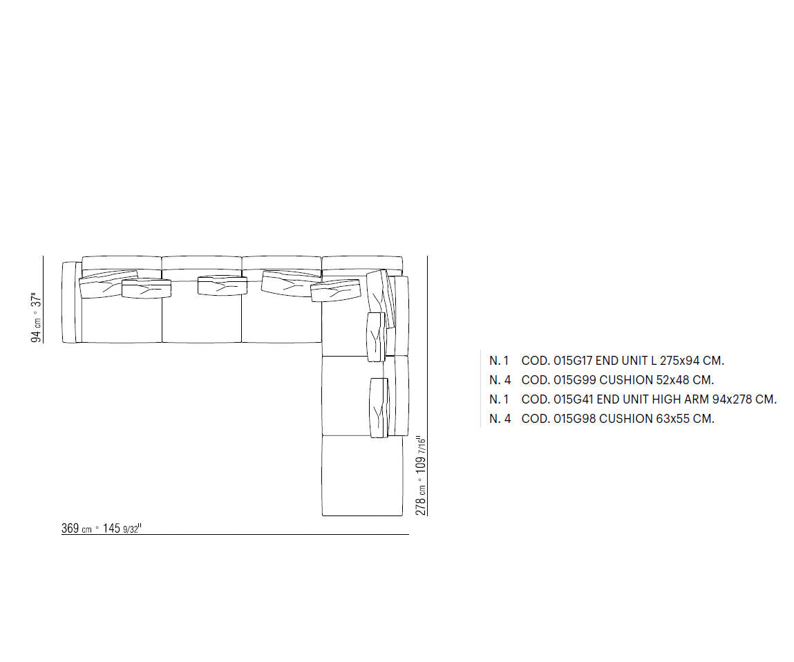 Flexform Soft Dream Sofa - XB Right - Ernest 340