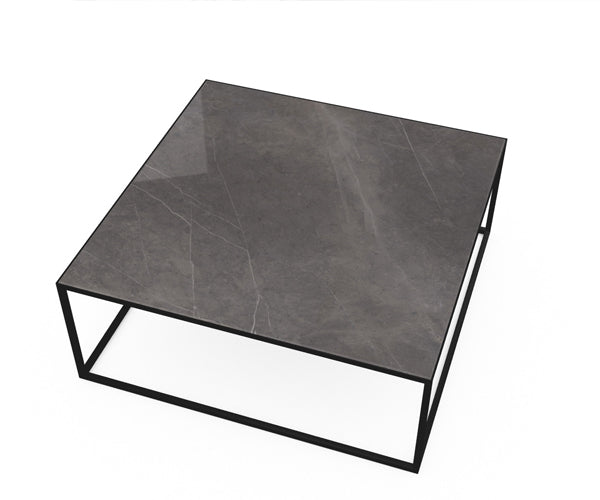 Sovet Italia Quadro Sofabord - 90x90 - Sort Stel - Keramik CY Top