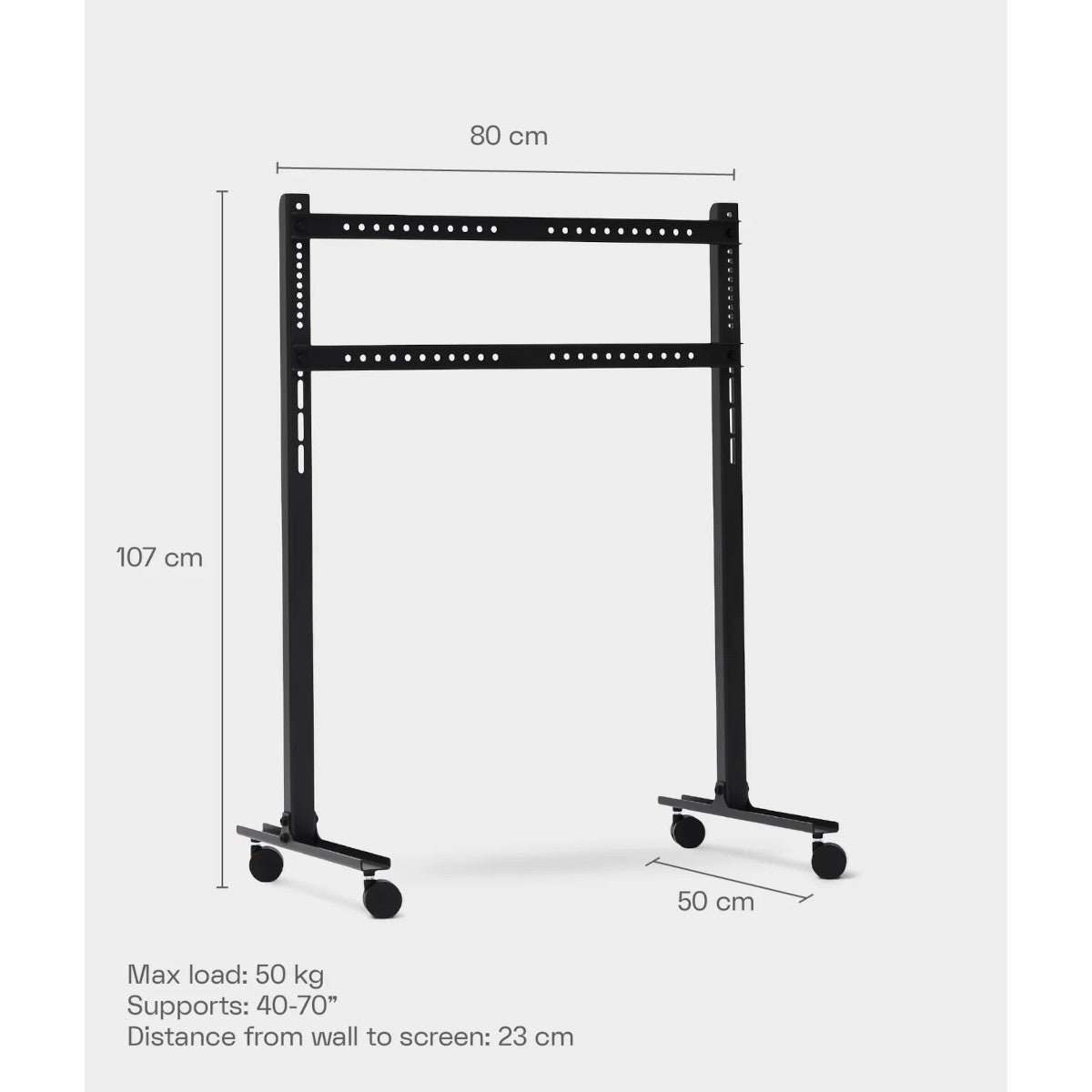 Pedestal Straight Rollin TV Stander - Charcoal