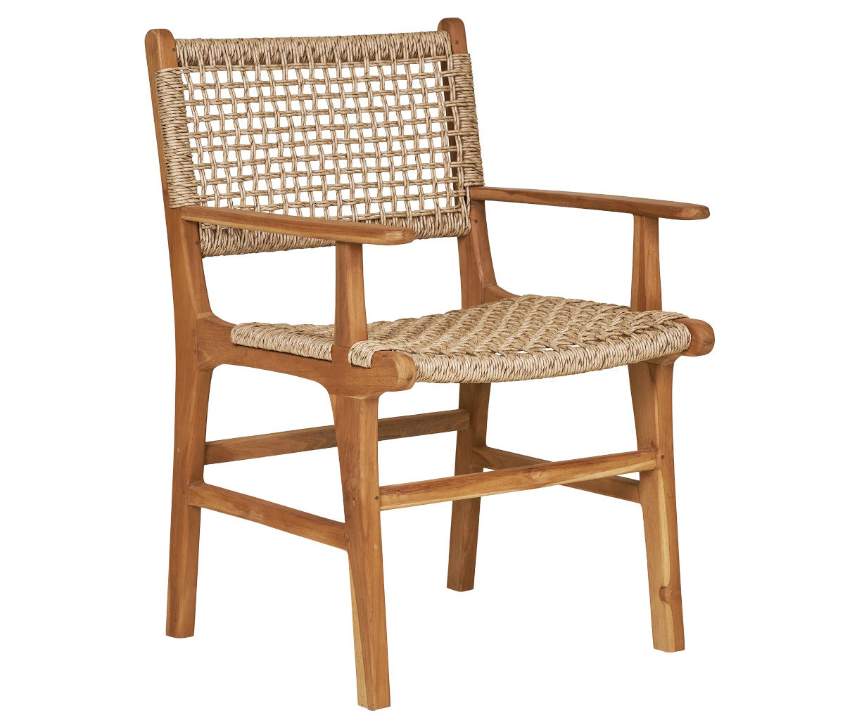 Derby spisebordsstol m/arm - teak / polyrattan