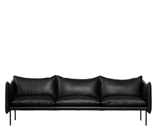 Fogia Tiki Sofa - 3 Pers. - Sort Elmo Soft Læder