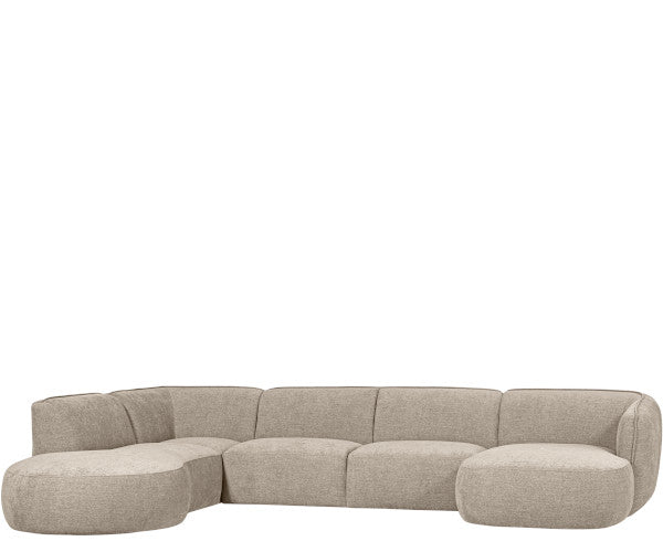 WOOOD Polly sofa - sand - u-form - venstrevendt