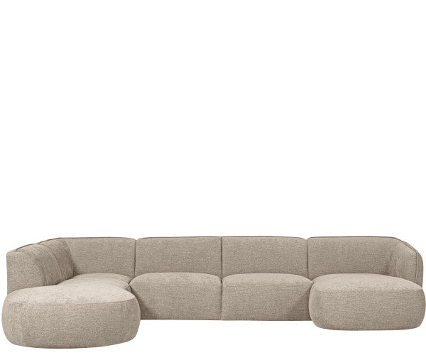 WOOOD Polly sofa - sand - u-form - venstrevendt