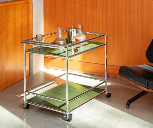 USM Haller Serving Trolley - Olive Green