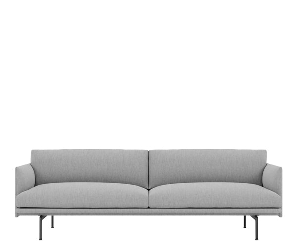 Muuto Outline Sofa - 3-pers. - Vancouver 14 - Sort Stel