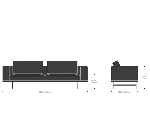 Vipp 610 Loft sofa - 3 Personers - Capture - Dark Grey