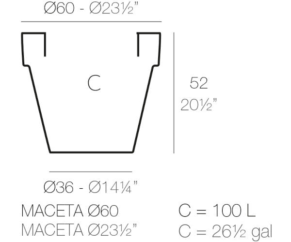 Vondom Maceta krukke - 60x52 -black