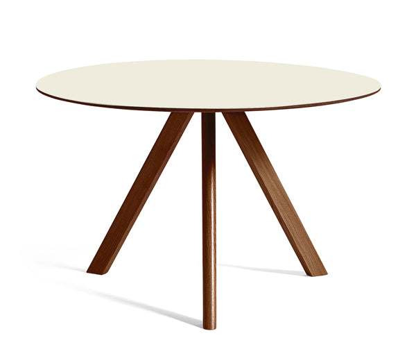 HAY CPH20 Round Table - Ø120cm - Valnød - Off-White Linolium Top