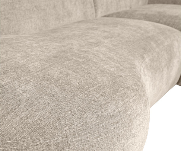 WOOOD Polly sofa - sand - chaise longue - venstrevendt