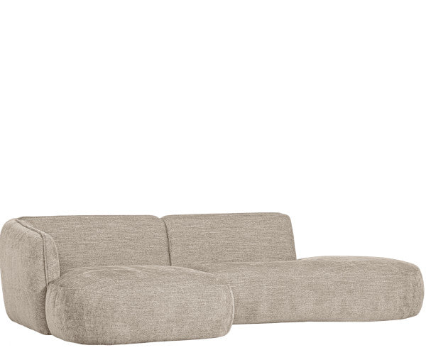 WOOOD Polly sofa - sand - chaise longue - højrevendt